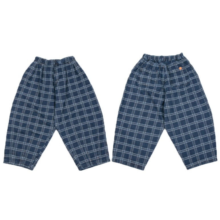 ANGLAN Indigo Check Balloon Pants