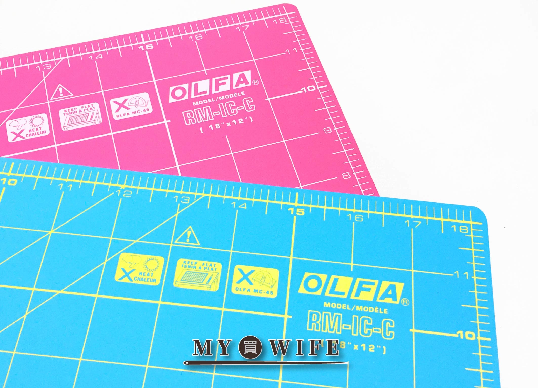 OLFA_30*45cm裁切墊_切割墊(水藍/粉紅)【RM-IC-C】