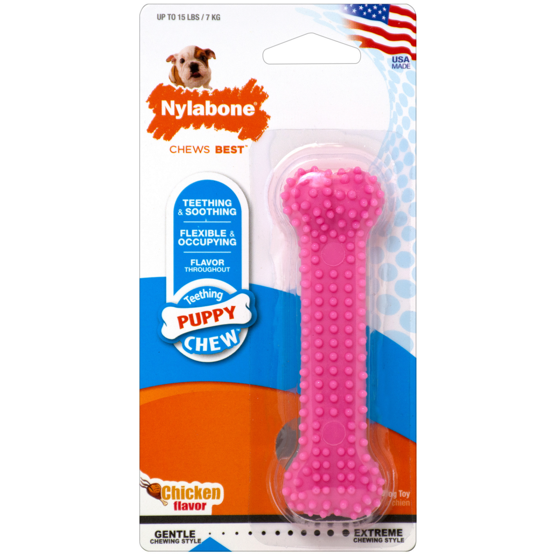 *限時優惠*Nylabone 幼犬潔牙玩具棒 (粉色)