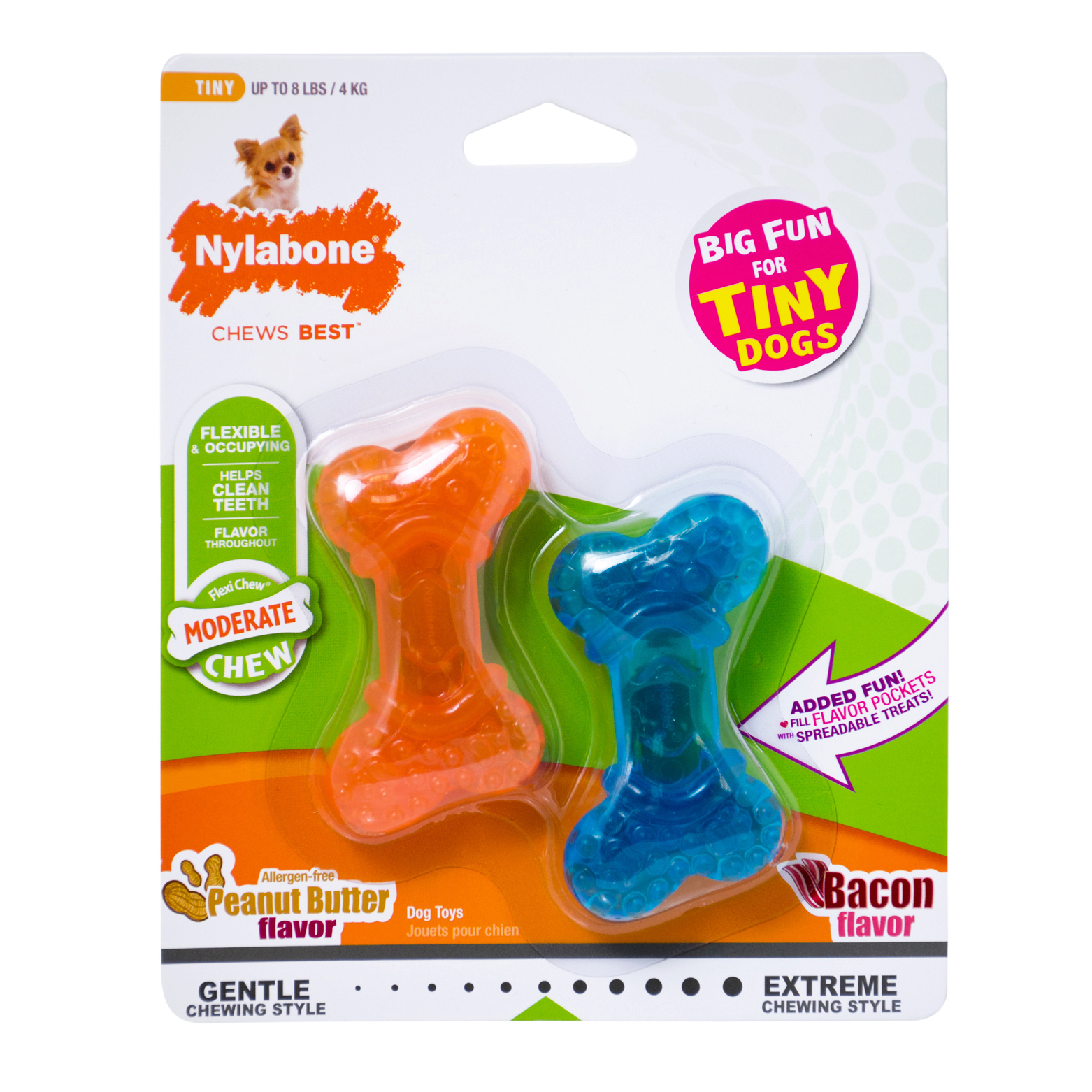 Nylabone 小狗迷你兩支裝玩具