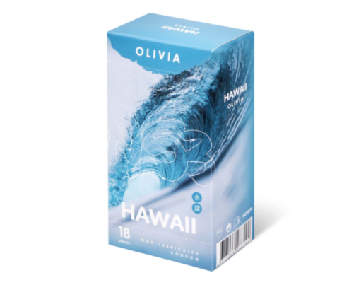 〔度假特別版〕奧莉維亞 OLIVIA W53《夏威夷水漾》 乳膠安全套 （18片裝／盒）