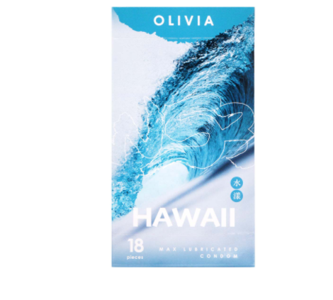 〔度假特別版〕奧莉維亞 OLIVIA W53《夏威夷水漾》 乳膠安全套 （18片裝／盒）
