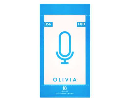〔適合潤滑劑敏感人士〕奧莉維亞 OLIVIA D56《不含潤滑劑型》 56mm 乳膠安全套 （18片裝／盒）