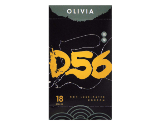 〔適合潤滑劑敏感人士〕奧莉維亞 OLIVIA －D56 東方極燥《不含潤滑劑型》 56mm 乳膠安全套 （18片裝／盒）