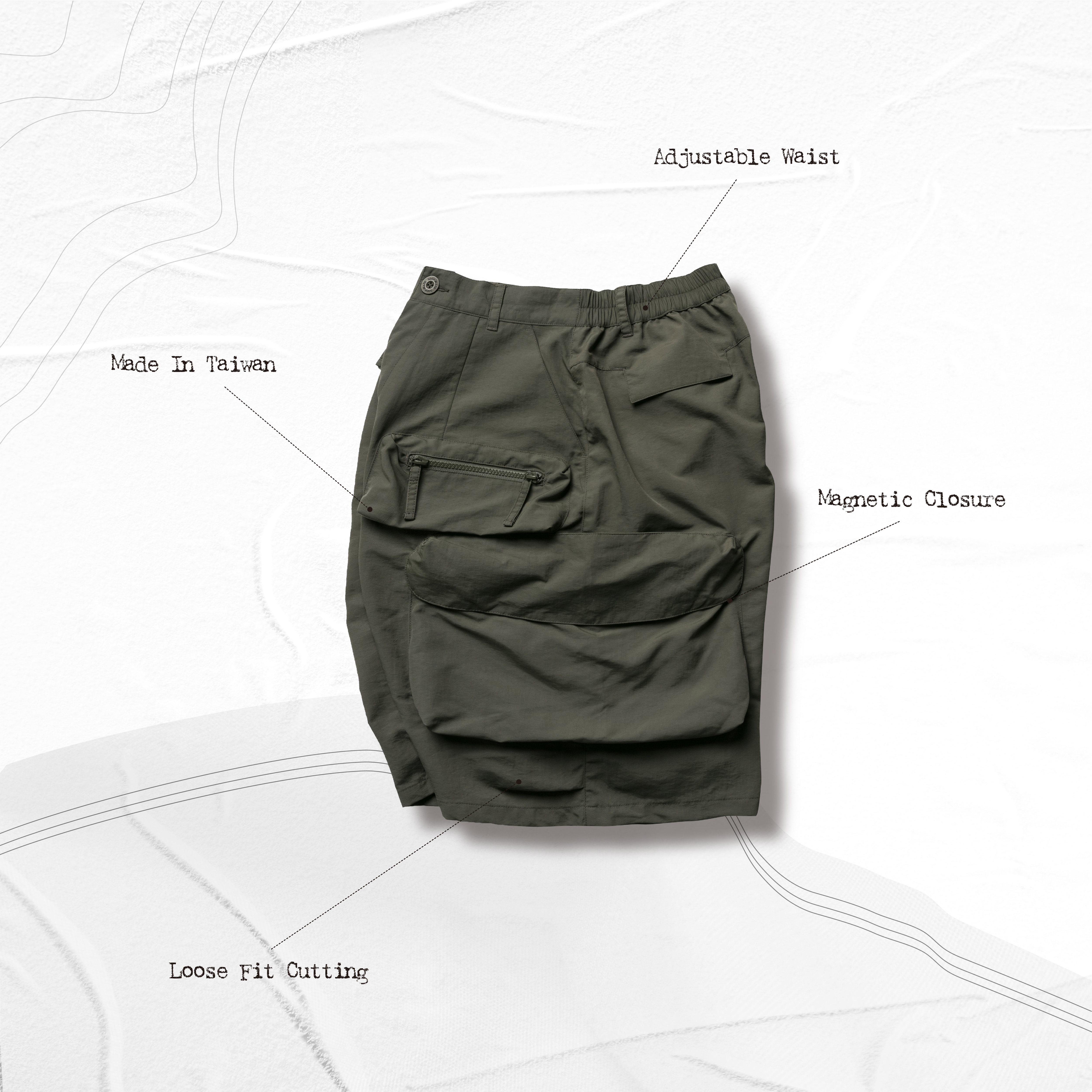 DP-2 Multi-pocket Utility shorts - Olive