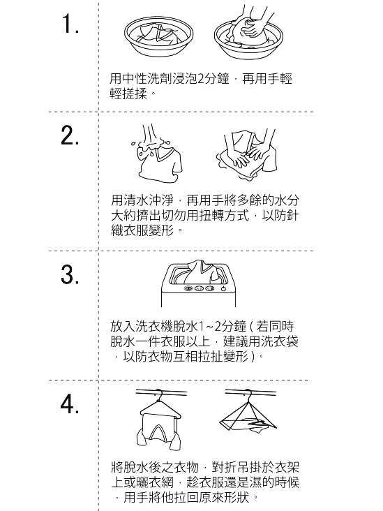 針織衫衣物日常洗滌方式