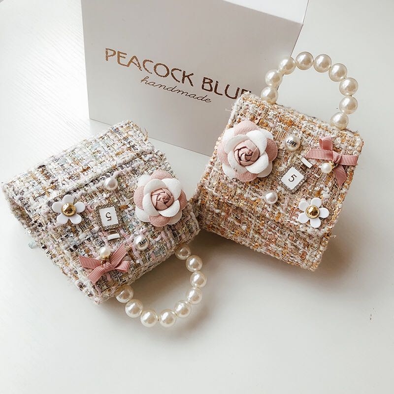 peacock19輕奢小香珍珠公主包