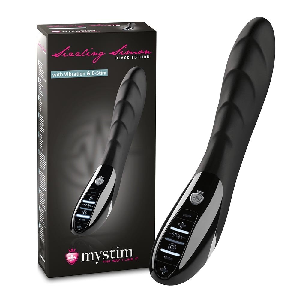〔德國原裝進口〕mystim - Sizzling Simon 充電式電擊震動按摩棒 Black Edition