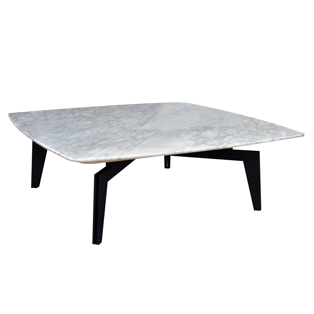 細花白天然石大方几