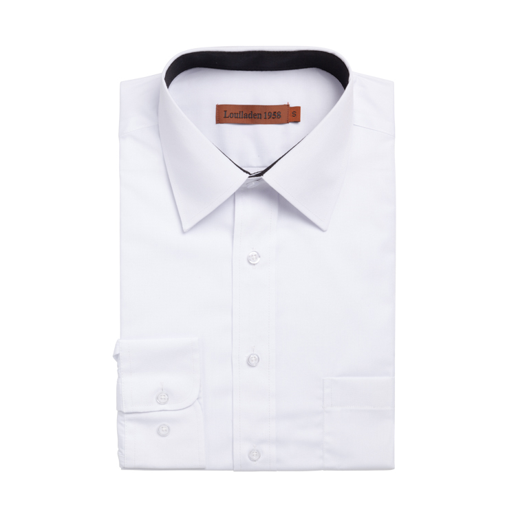 韓版防皺 白素面黑領