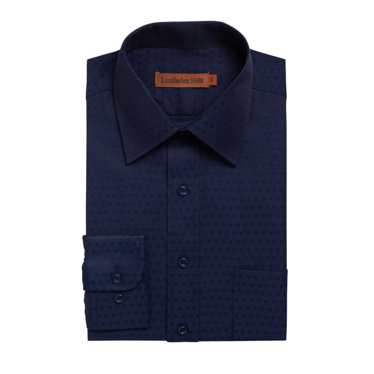 韓版防皺 深藍底黑點點