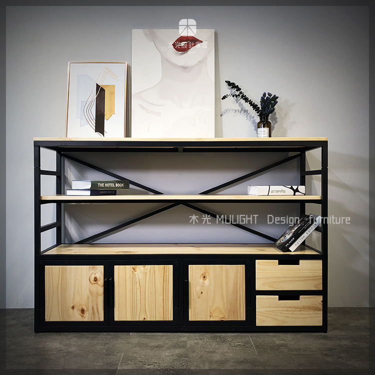 美式復古實木多功能展示櫃|可訂製