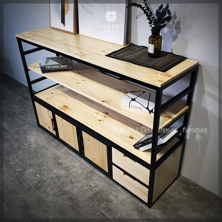 美式復古實木多功能展示櫃|可訂製