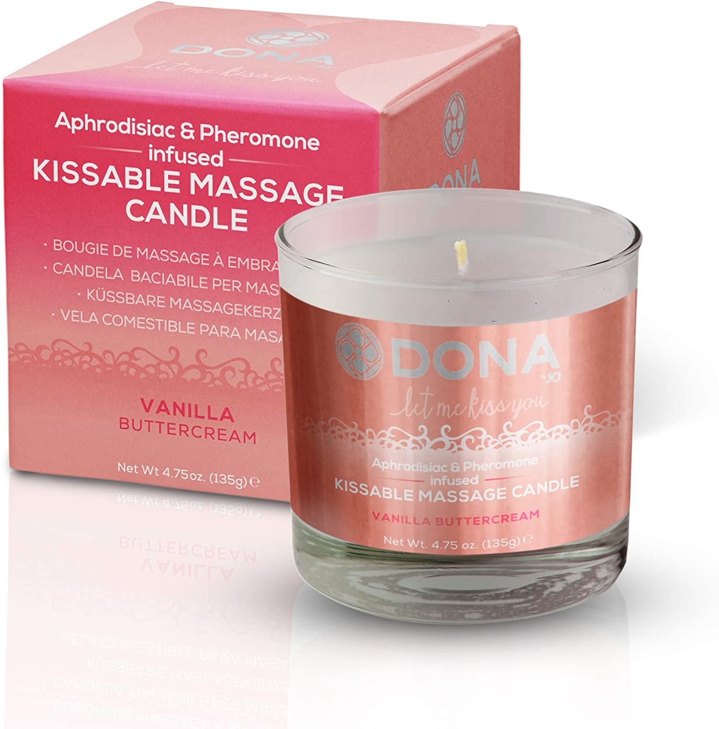 〔美國原裝進口〕DONA 『Kissable Massage Candle』可食用費洛蒙按摩蠟燭 (香草奶油味 / 135G)