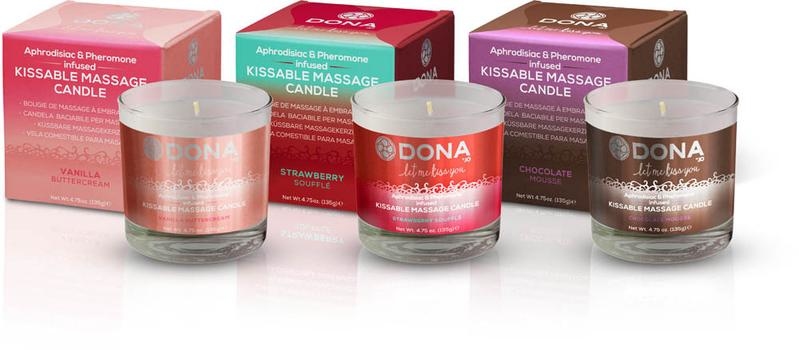 〔美國原裝進口〕DONA 『Kissable Massage Candle』可食用費洛蒙按摩蠟燭 (香草奶油味 / 135G)