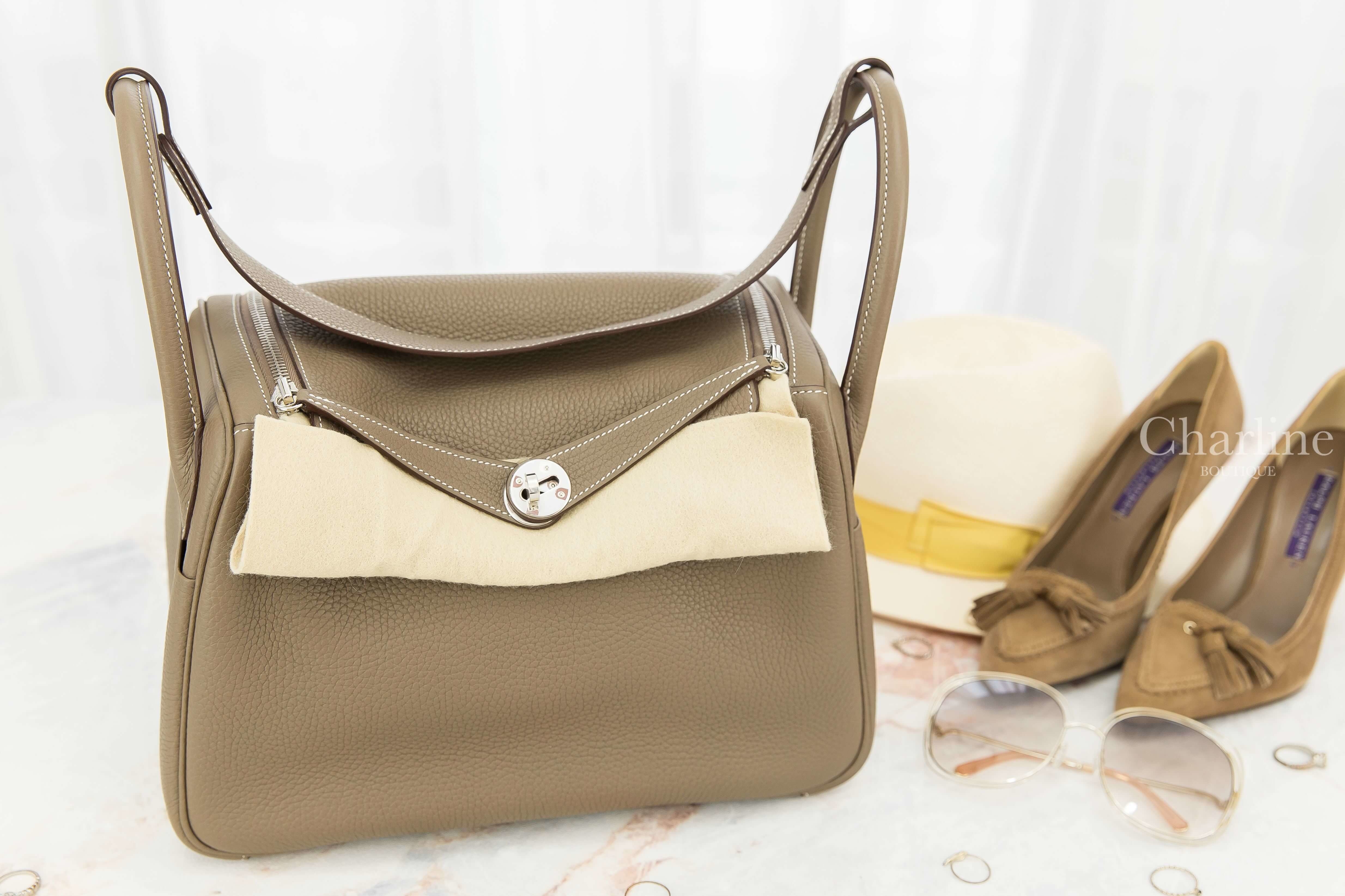 Hermès Lindy 30cm 18 Etoupe Taurillon Clemence 大象灰銀釦