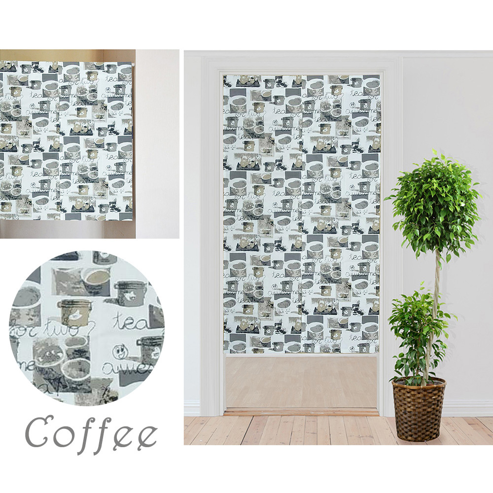 歐風純棉門簾(85x90cm)(85x150cm)_咖啡