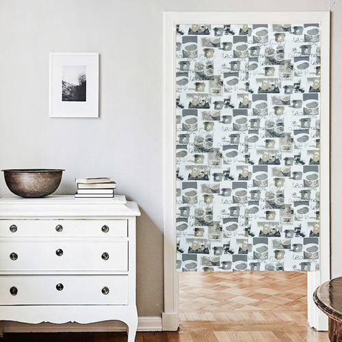 歐風純棉門簾(85x90cm)(85x150cm)_咖啡