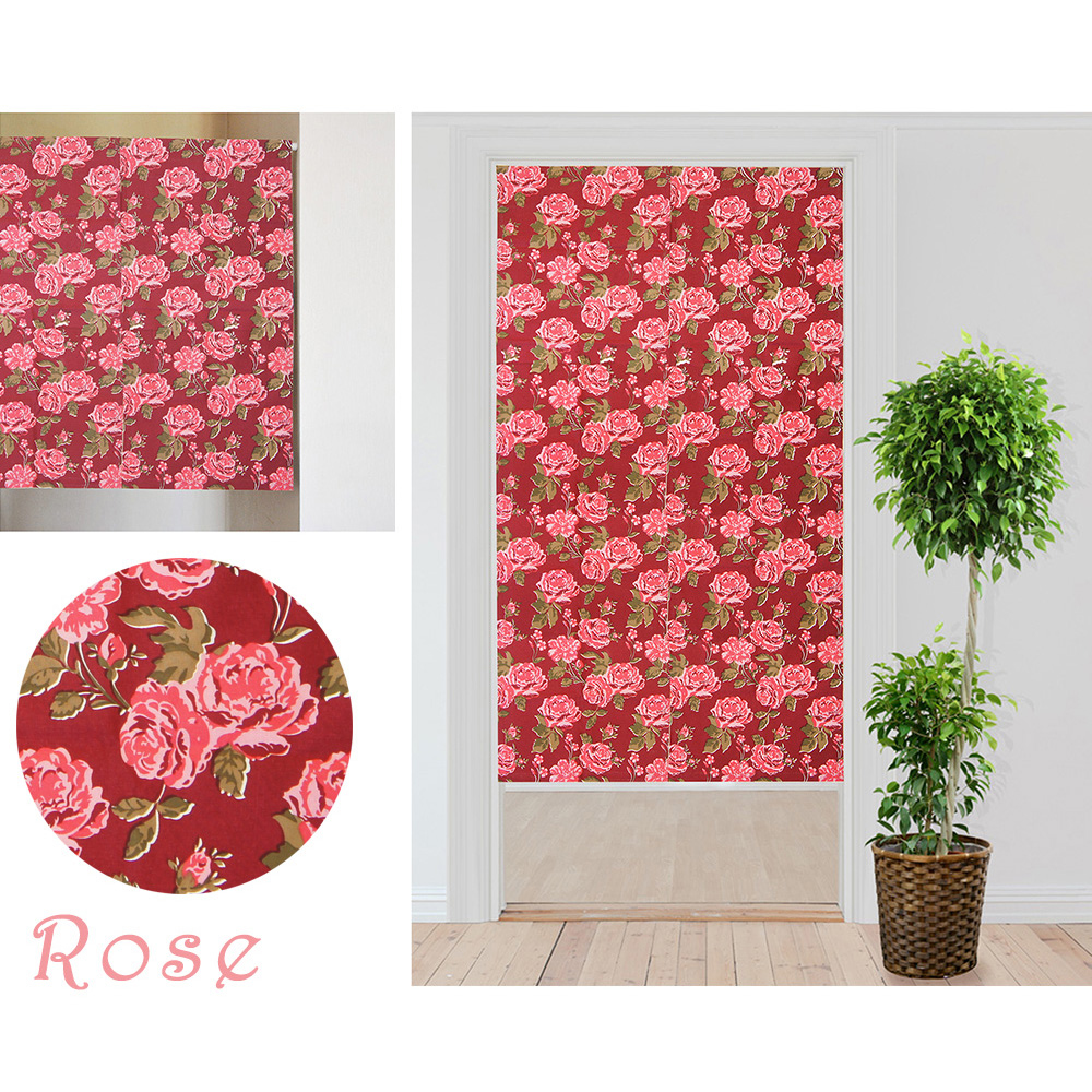 歐風純棉門簾(85x90cm)(85x150cm)_玫瑰