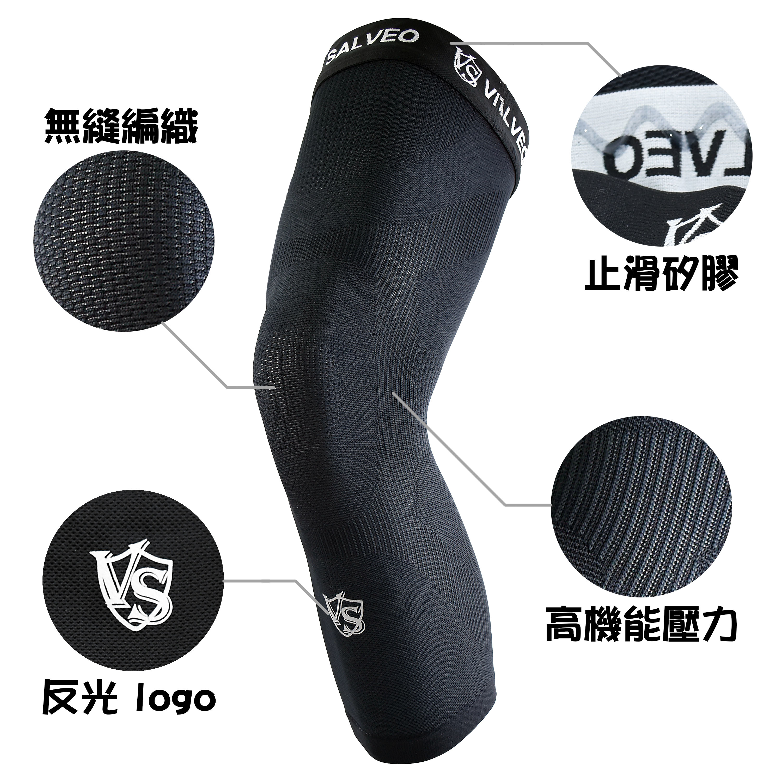 紗比優遠紅外線運動輕薄鍺護膝腿套說明