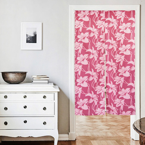 歐風純棉門簾(85x90cm)(85x150cm)_紅花