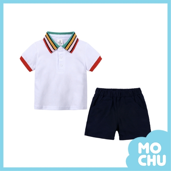 豔領素色POLO套裝(五色)