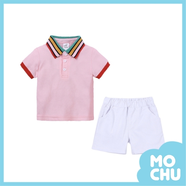 豔領素色POLO套裝(五色)