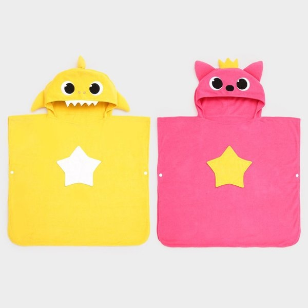 [現貨] Pinkfong / Baby Shark連帽披肩/兒童連帽毛巾/沙灘袍