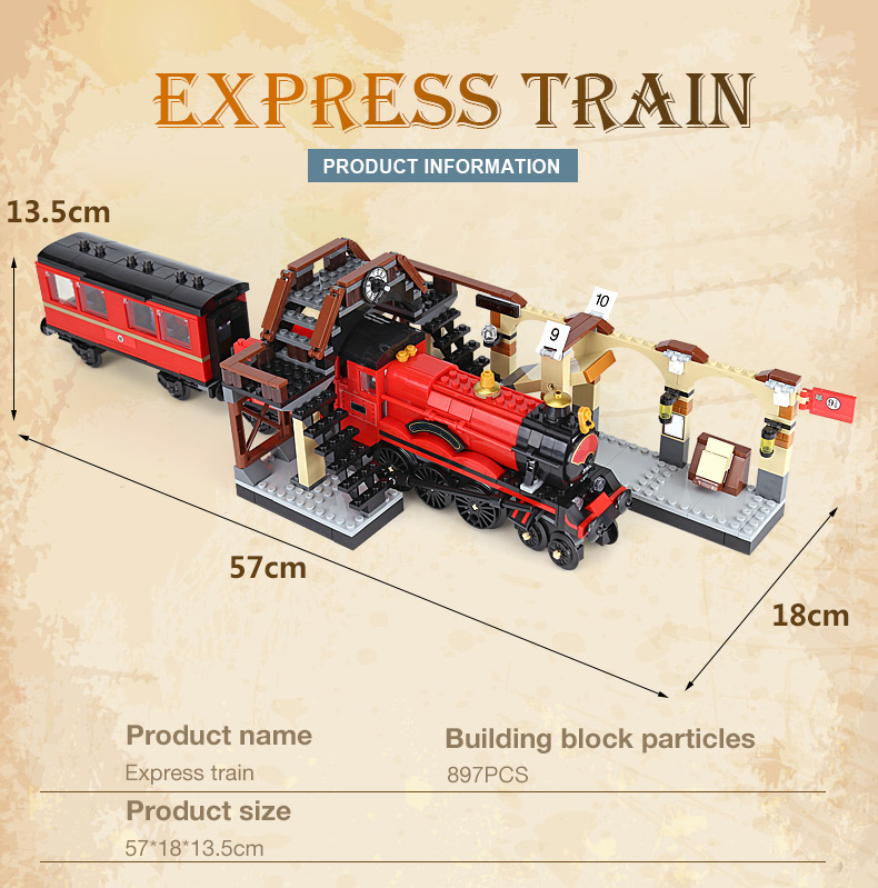 Harry Potter Hogwarts Magic Express Train building Set with Minifigures Minifig NO BOX NA6060