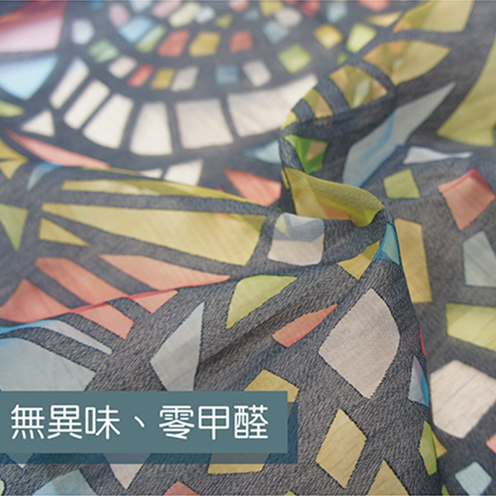 HONE柔光花紗大門簾(105x178cm)_花卉綠