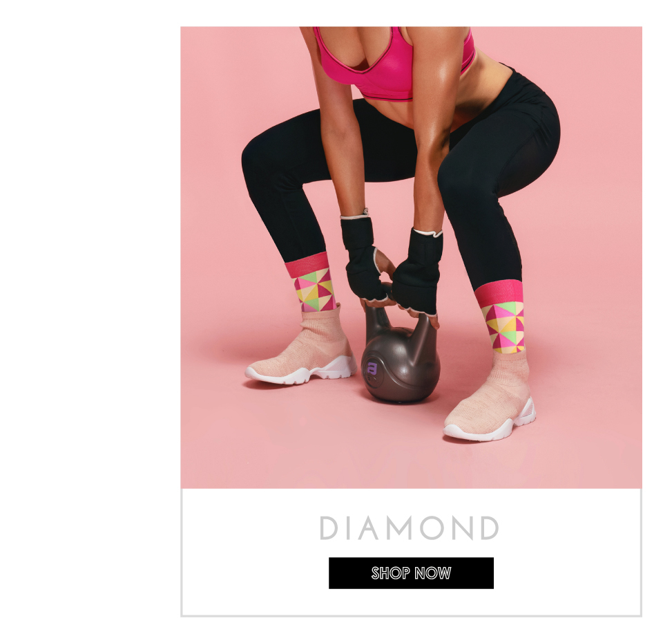 健身襪,機能,壓力襪,粉紅幾何圖形設計