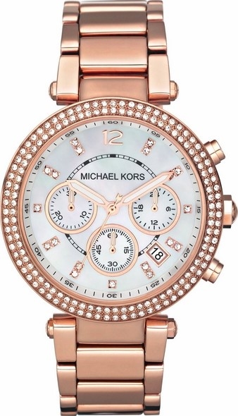 萬年鐘錶 - Michael Kors /  MK女錶  玫瑰金鑽女錶  MK5491  錶徑39MM