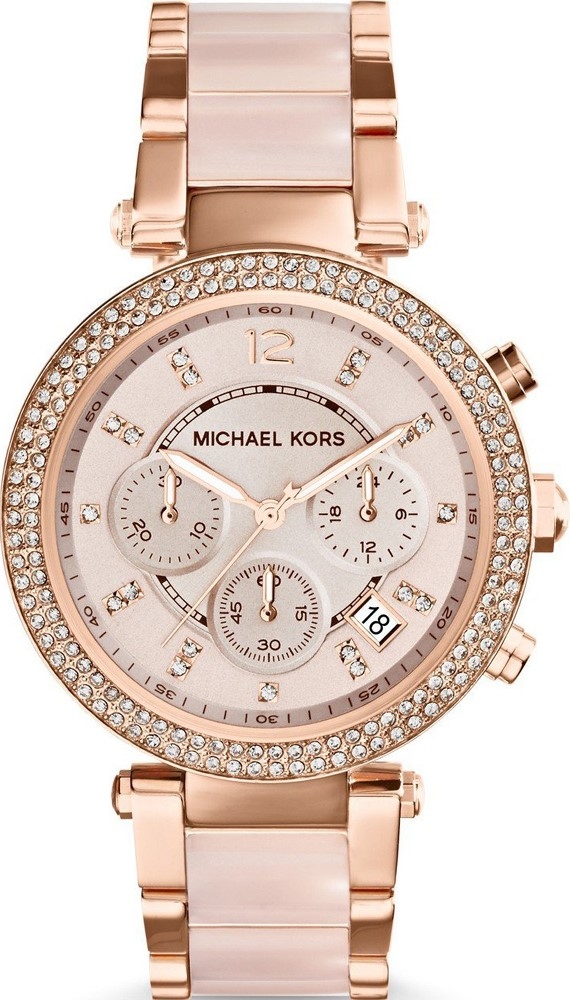 萬年鐘錶 - Michael Kors /  MK女錶  玫瑰金鑽女錶  MK5896  錶徑39MM