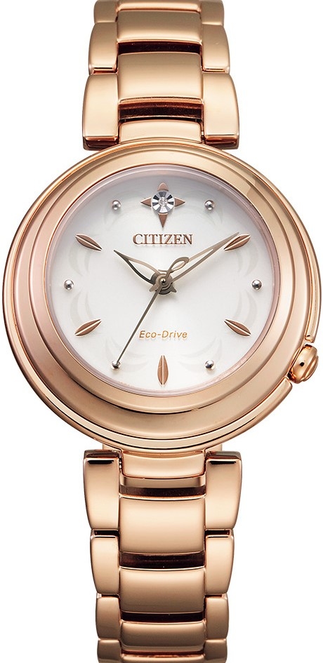 萬年鐘錶 - Citizen 星辰錶   玫瑰金光動能 女錶   EM0583-84A  錶徑 30MM