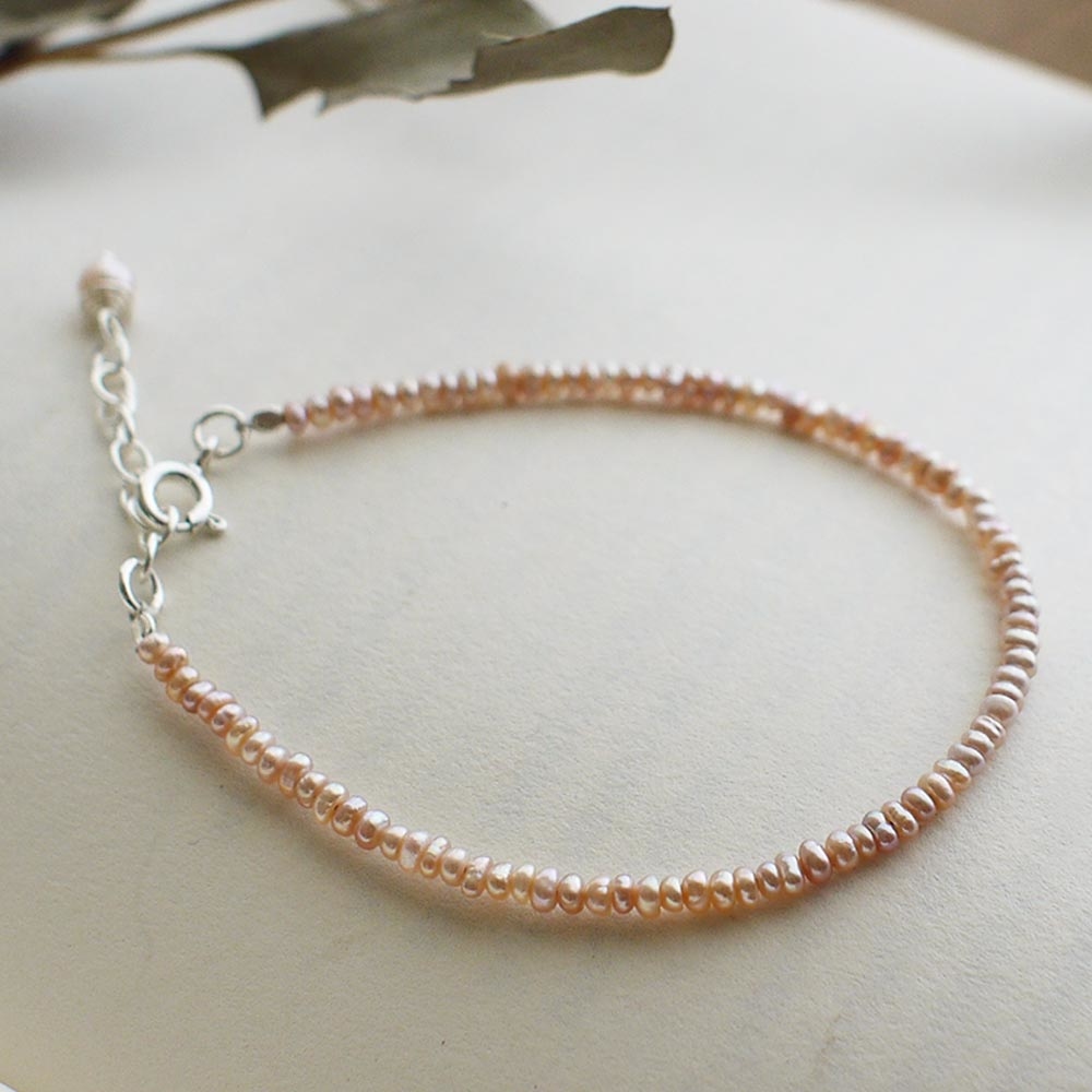 安妮的粉紅珍珠純銀手鍊/SB878N