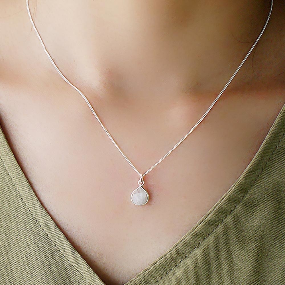 純粹月光石原礦純銀項鍊/SN881