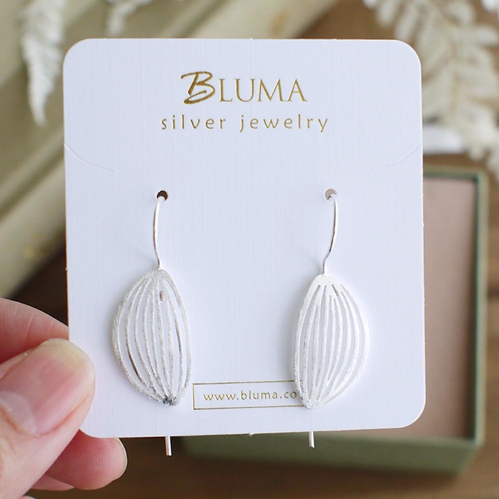 微風輕葉純銀耳環/SE514