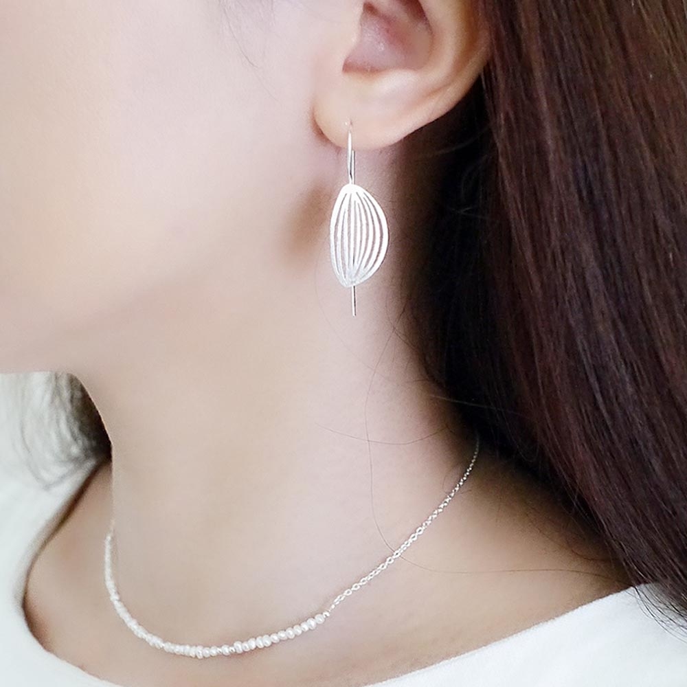 微風輕葉純銀耳環/SE514