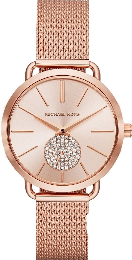 萬年鐘錶 - Michael Kors /  MK女錶   玫瑰金晶鑽米蘭帶女錶 MK3845  錶徑36.5MM