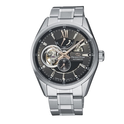 ORIENT STAR 東方之星 OPEN HEART系列 小鏤空機械錶 鋼帶款 灰色 RE-AV0004N