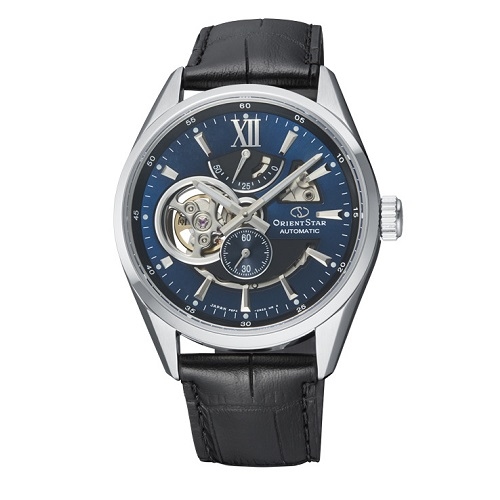 ORIENT STAR 東方之星 OPEN HEART系列 小鏤空機械錶 皮帶款 藍色 RE-AV0005L / 咖啡色 RE-AV0006Y