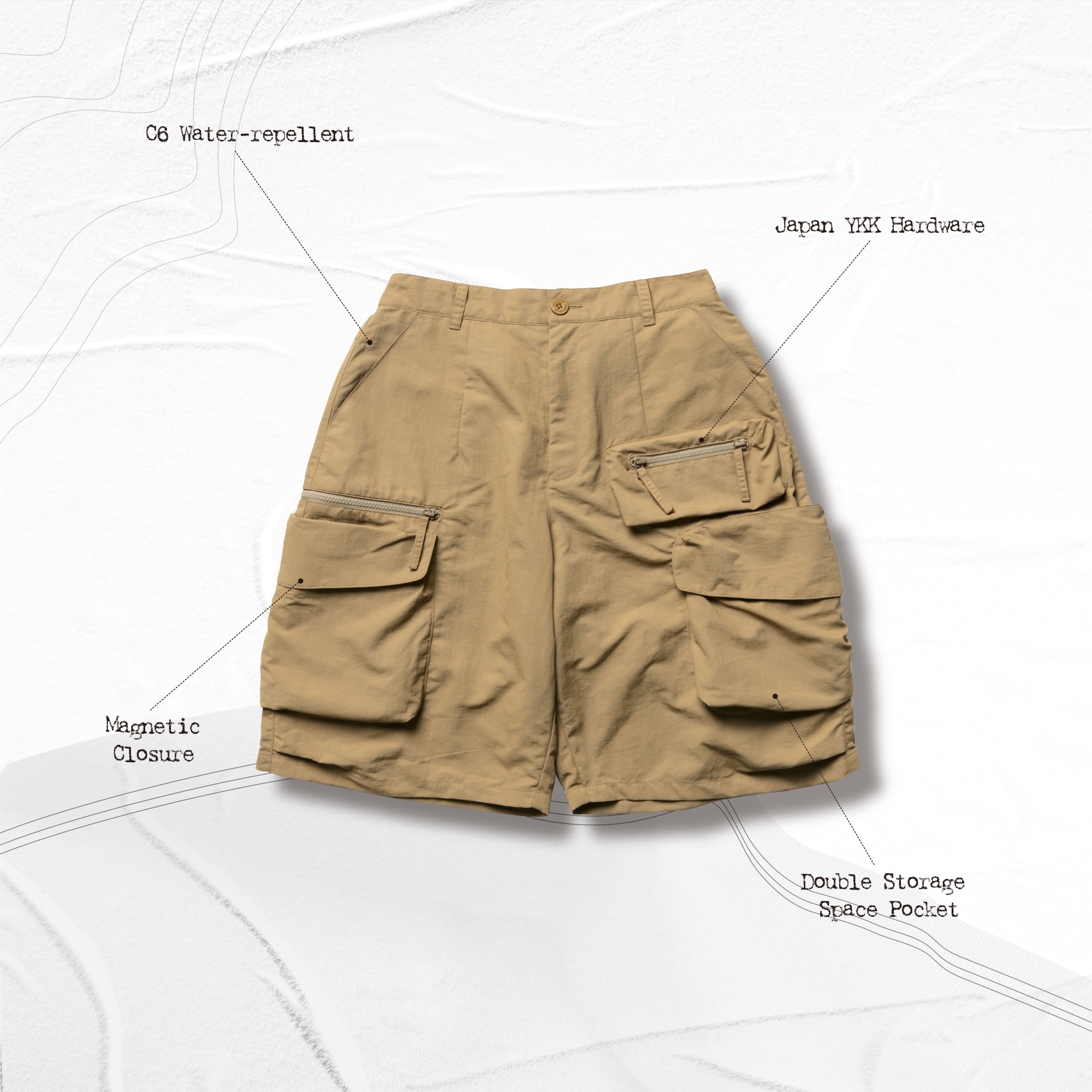GOOPiMADE® 20S/S DP-2 Multi-pocket Utility shorts - D-K