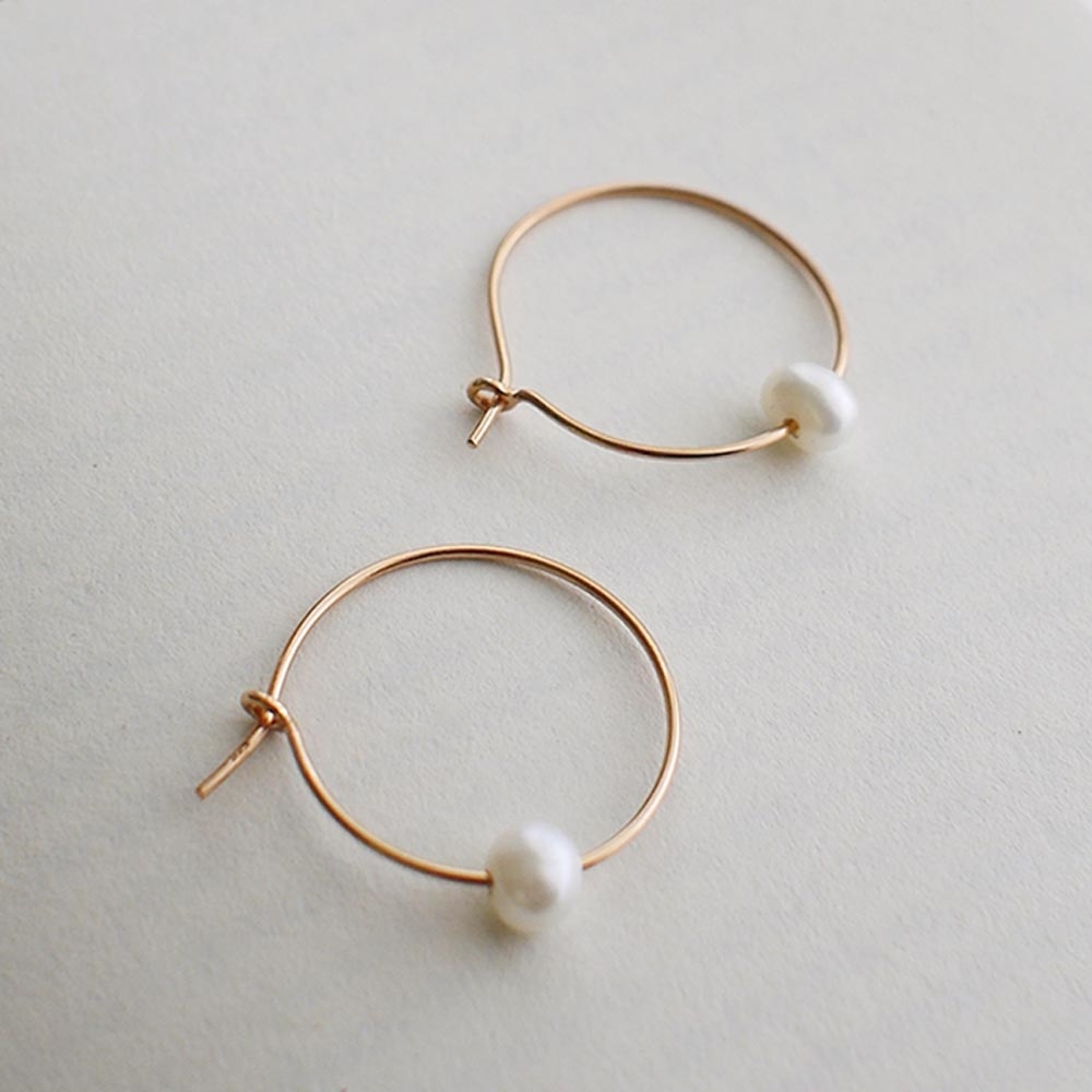 巴黎夕陽紅純銀耳環(淡水珍珠)/SE516