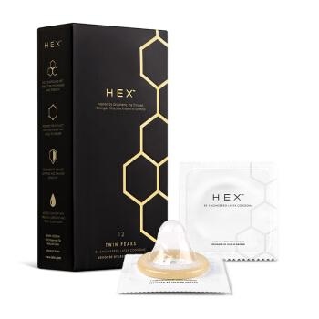 〔瑞典名牌〕LELO HEX™ Twin Peaks《超薄強韌》乳膠安全套 （12 片／盒 ）