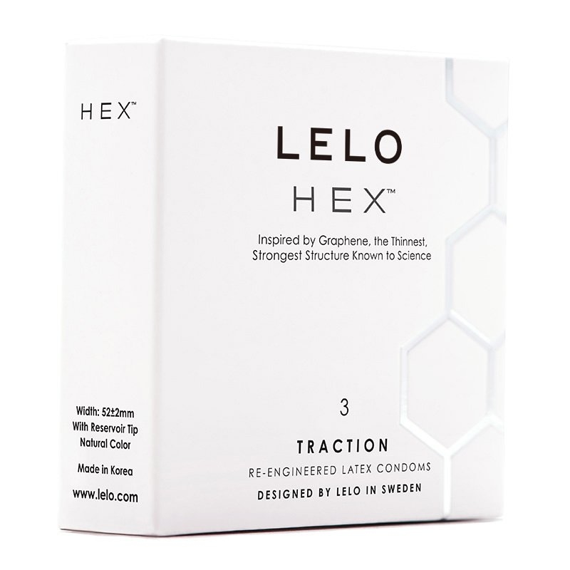 〔瑞典名牌〕LELO HEX™ Traction 《超貼防脫》乳膠安全套 （3片／盒 ）