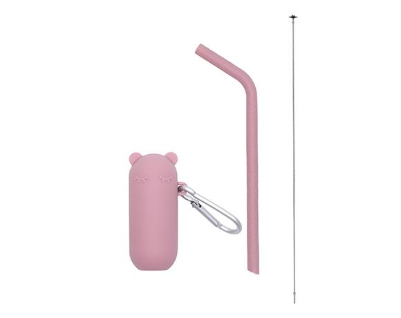 澳洲We Might Be Tiny 熊寶寶動物矽膠吸管外出攜帶組(含1支吸管+1支清潔刷)