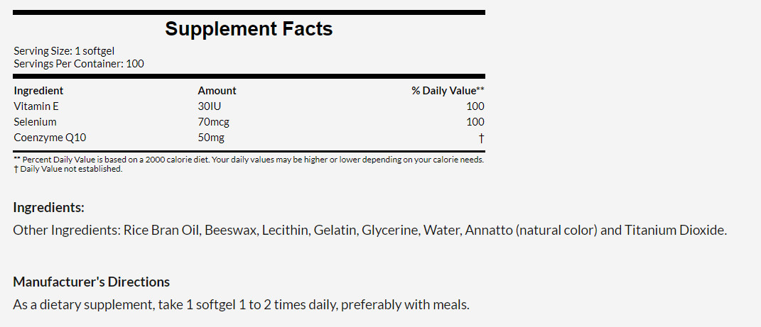 [預購] Now 輔酶Q10 50毫克 100粒 硒/維他命E CoQ10