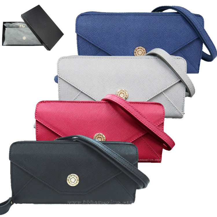 Abigale - 真皮長銀包配肩帶