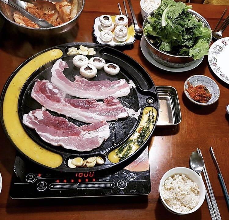 韓國製電磁爐專用41cm圓形超薄韓燒盤│適用明火及電磁爐│100%Made in Korea