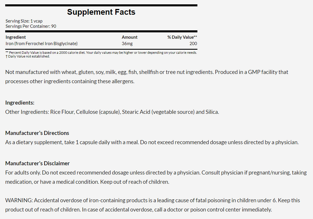 [預購] Now 鐵質 36毫克 90粒 Iron-Double Strength